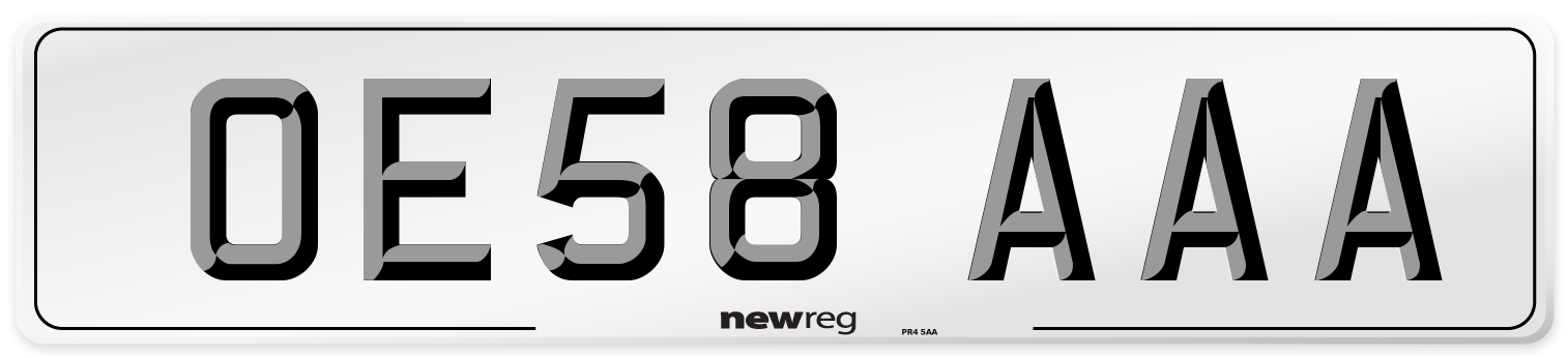 OE58 AAA Number Plate from New Reg
